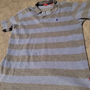 Blue striped men's Izod polo
